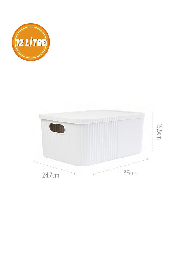 12 Litre Kapaklı Büyük Saklama ve Düzenleme Kutusu - 2