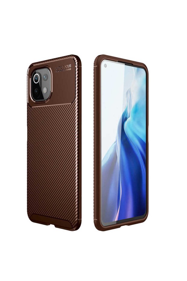 Xiaomi Mi 11 Lite Case Carbon Fiber Look Ultra Thin Lux Autofocus Cover