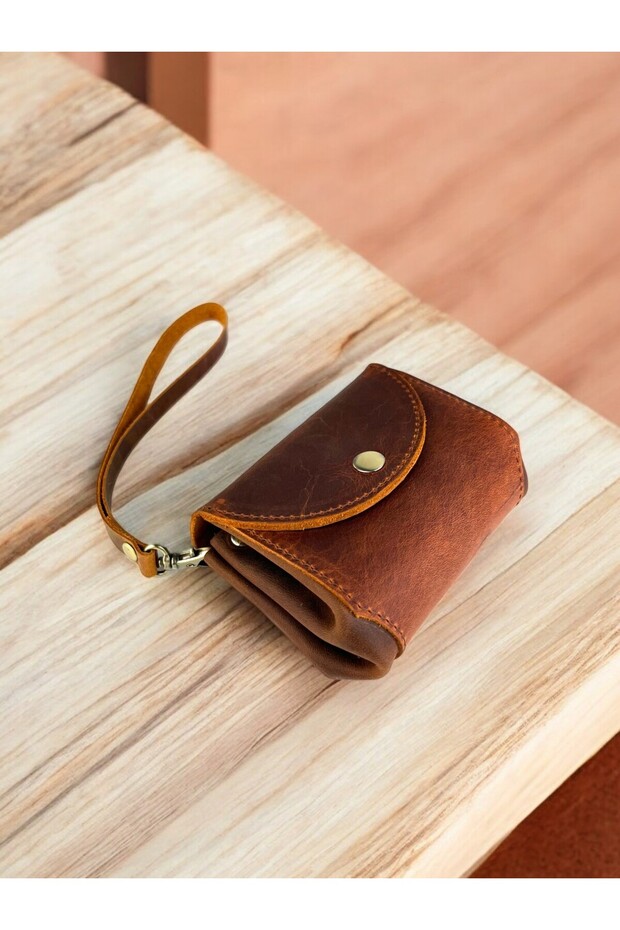 Genuine Leather Women's Wallet, Real Leather Wallet, Strap Wallet, Carrying Bag, Gift Wallet