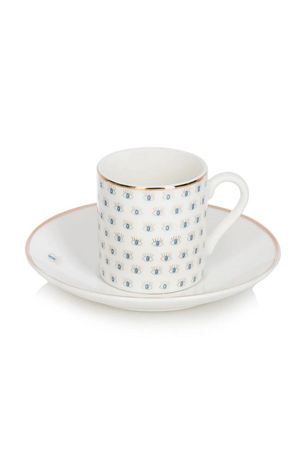 LCW HOME Mavi Göz Baskılı 2 Kişilik Porselen Kahve Fincan Takımı 90 Ml T T - 4