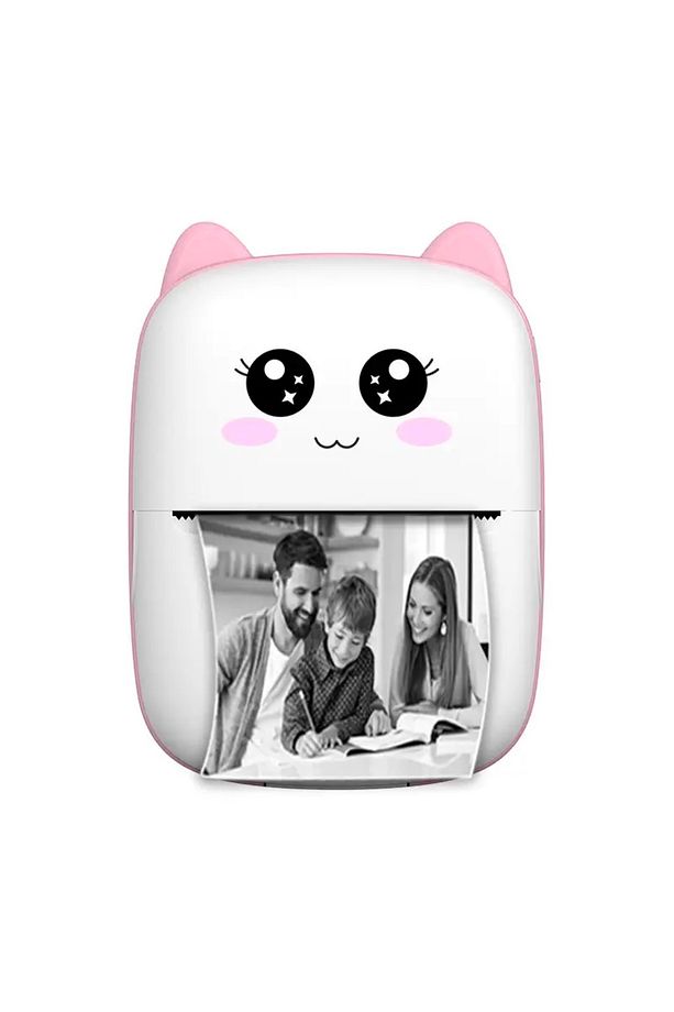 Pembe Mini Yazıcı ve 15 Yedek Rulo & Taşınabilir Mini Termal Yazıcı Bluetooth Bağlantılı - 3