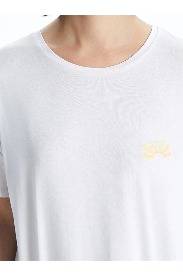 LCW DREAM Sarı Bisiklet Yaka Baskılı Kadın Pijama Takımı - 3