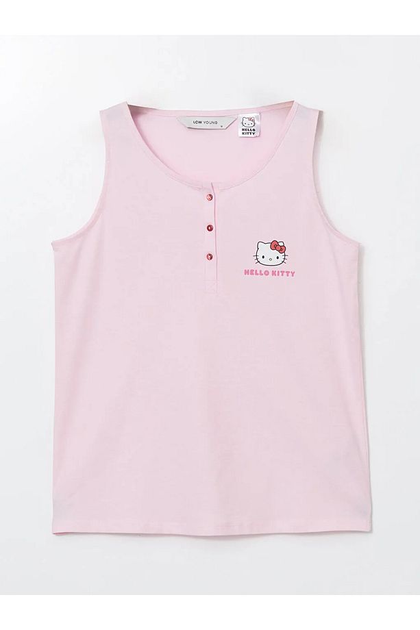 LCW Young Pembe Hello Kitty Baskılı Kadın Şortlu Pijama Takımı - 2