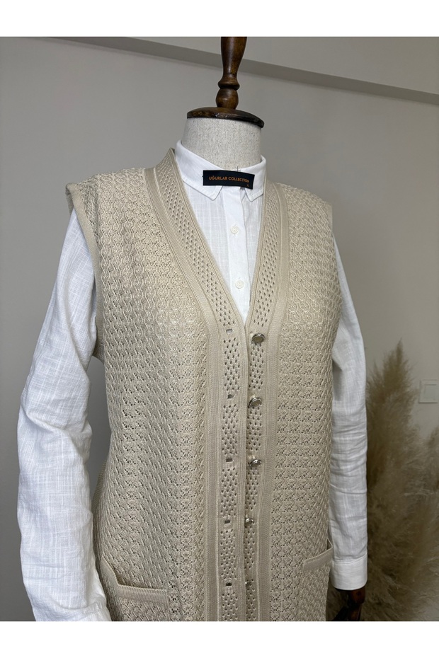 Uzun Merserize Yelek - 2