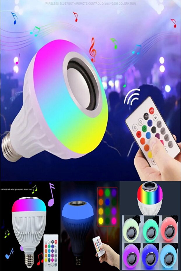 4 Adet Bluetooth Hoparlörlü RGB Ampül - Renkli Aydınlatma ve Müzik Keyfini Bir Arada Yaşayın! - 5