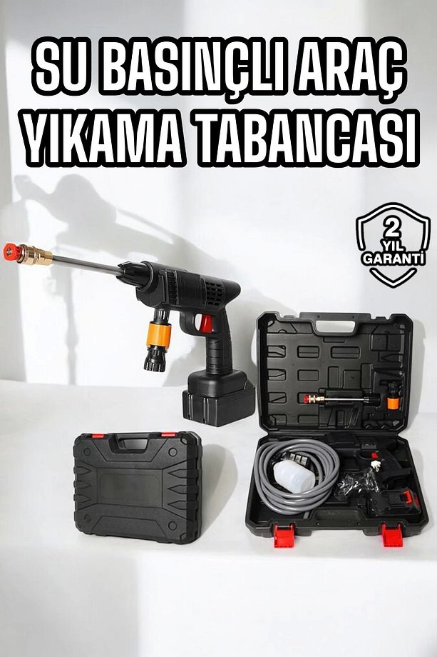 Yeni Nesil Araç Yıkama Şarjlı Tabancası Basınçlı Su Hazneli - 1