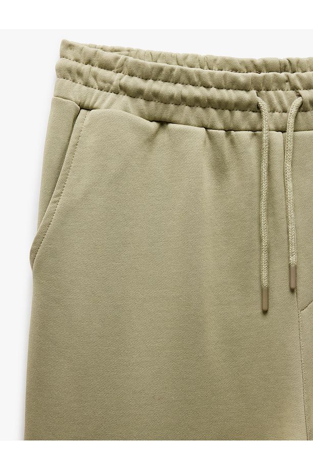 Lastikli Paça Cep Detaylı Beli Bağcıklı Jogger Eşofman Altı - 5