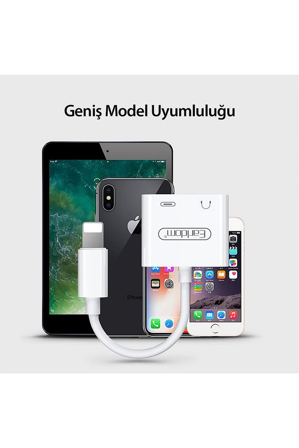Ot46 Tak Çalıştır Lightning To 2in1 Type-c Ve Aux Ile Uyumlu Dönüştürücü - 7