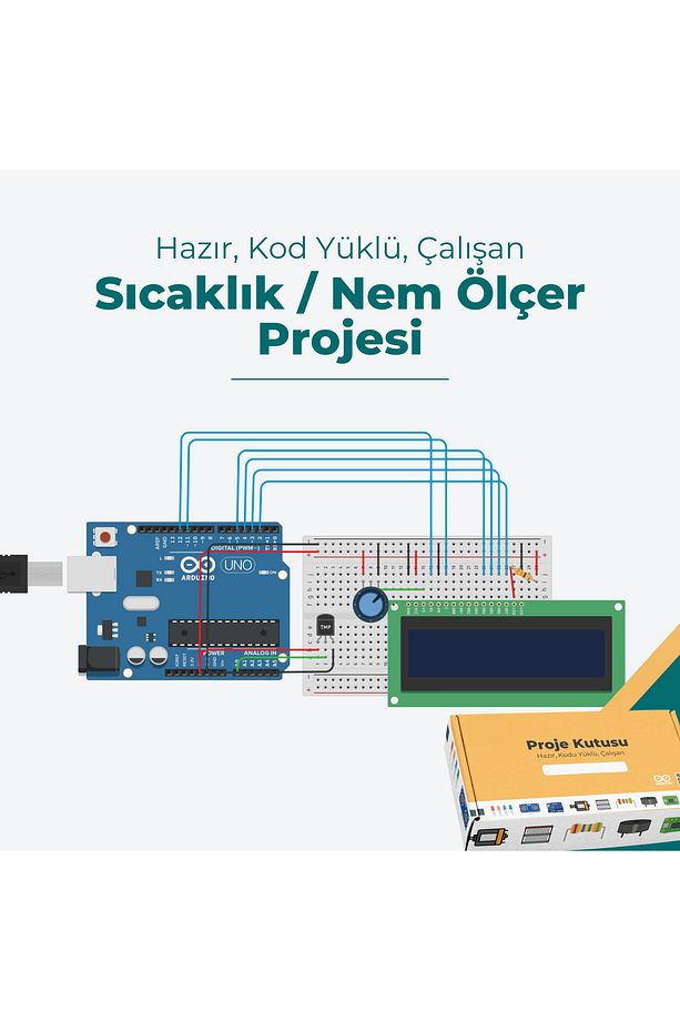 Arduino Sıcaklık / Nem Projesi Sensörü Projesi - Hazır Kodlanmış Çalışan Proje Seti - 1