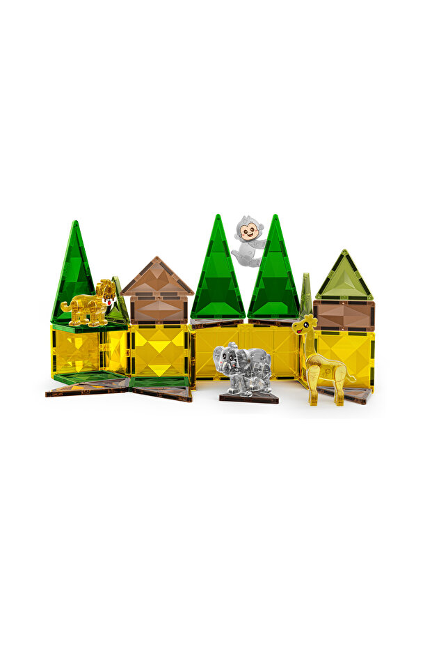Jungle 3D Diamond Magnetic Tiles Set-30 Pcs