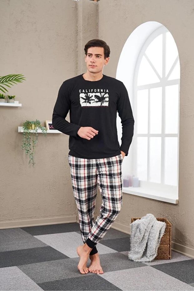 23702 Erkek Baskılı Pijama Takım - 1