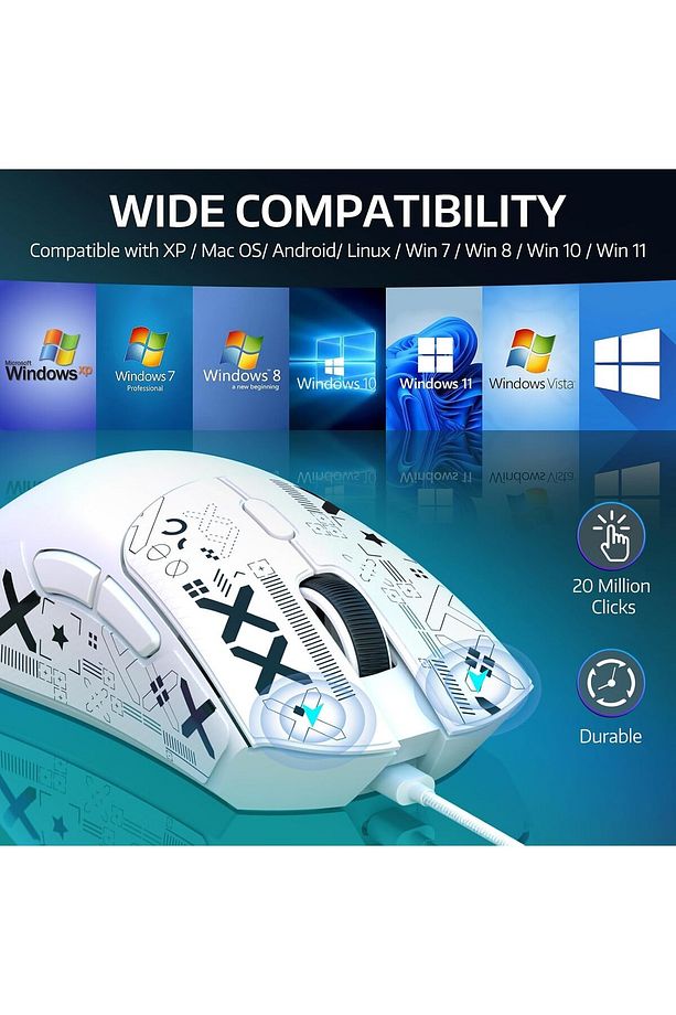 Attack Shark R1, Paw3311, 1000hz, 18.000dpi Ultra Hafif Oyuncu Mouse - 8