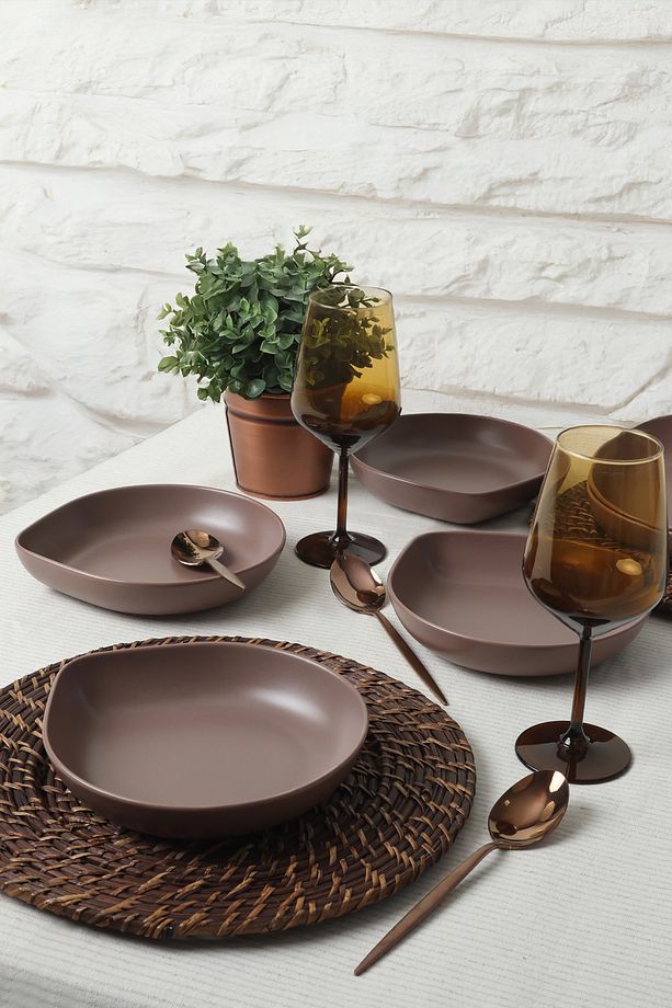 Mat Açık Taupe Serenity Yemek Tabağı 21 Cm 6 Adet 958 - 3