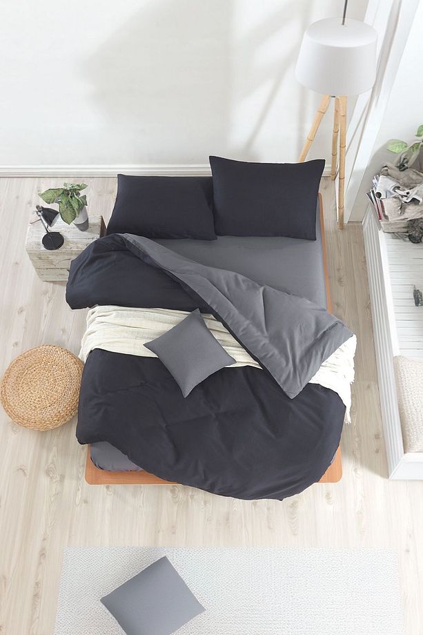 Çift Kişilik Paint Nevresim Takımı Mix Siyah-Füme - 2