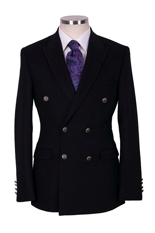 % 100 Kaşmir Kruvaze Ceket - 3