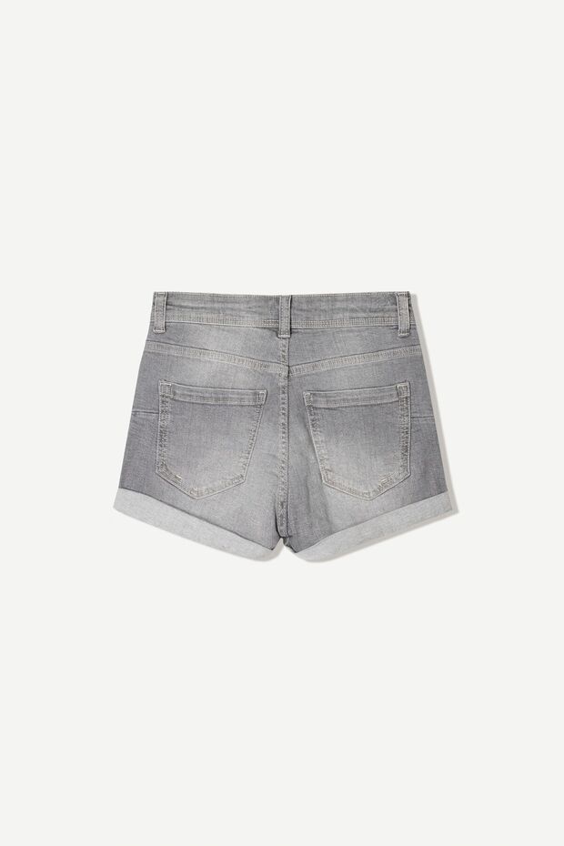 Kıvrık denim şort - 2