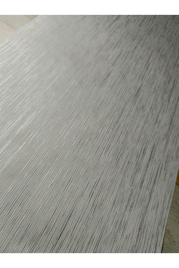 Açık Gri Gümüş Parlak Çizgili Silinebilir Kabartmalı Sade Duvar Kağıdı 5 M² - 2