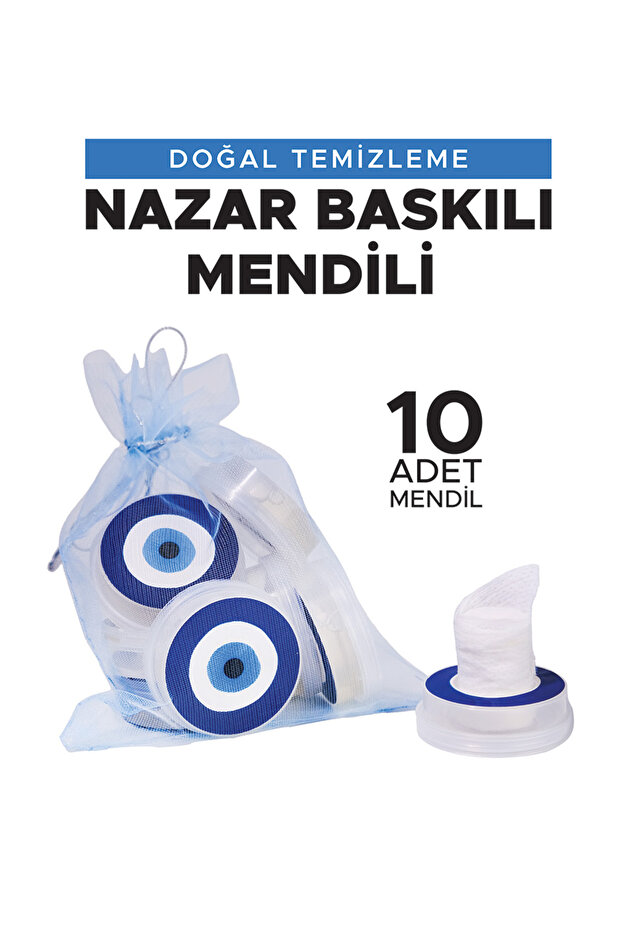 Evil Eye Bead Printed Natural Cleaning Wipes 10 Pieces