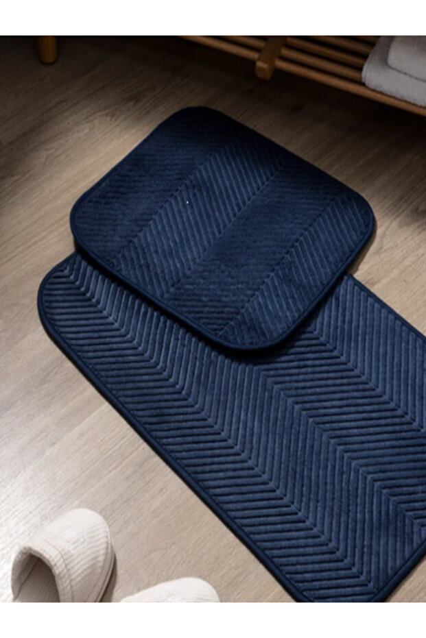 Emele 2-Piece Bath Mat - Indigo 50X80