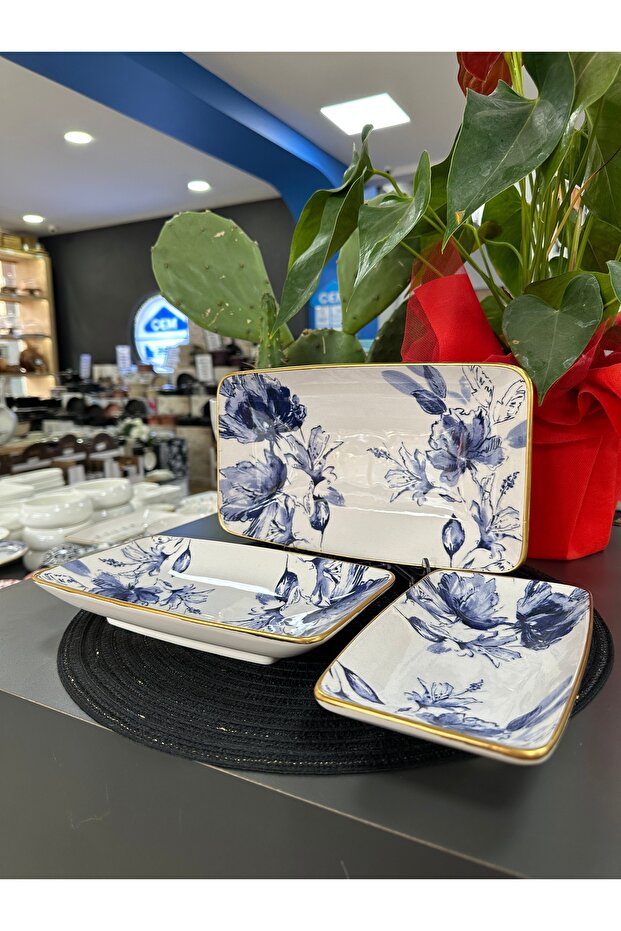 FREESIA 3 LÜ SERAMİK KAYIK TABAK - 3