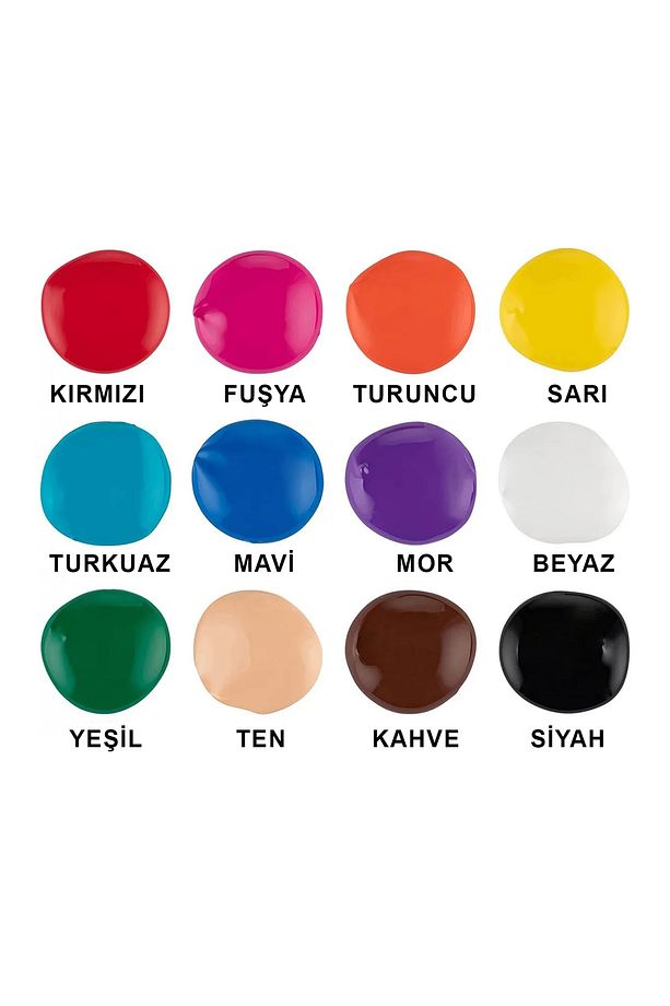 Akrilik Boya Seti - Tüm Renkler 12 Renk X 500ml Fırça Hediyeli - 4