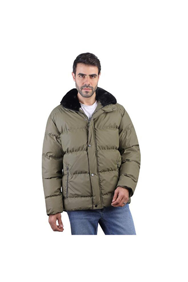 - جاكيت عصري بأكمام طويلة 1700279-OLIVE XL