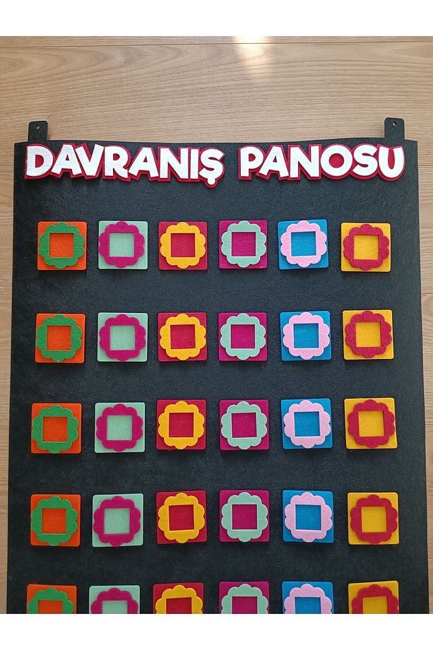 Keçe Davranış Panosu, Davranış Ödül Panosu - 30 Kişilik - 1. 2. 3. Sınıf ve Okul Öncesi- Siyah - 3
