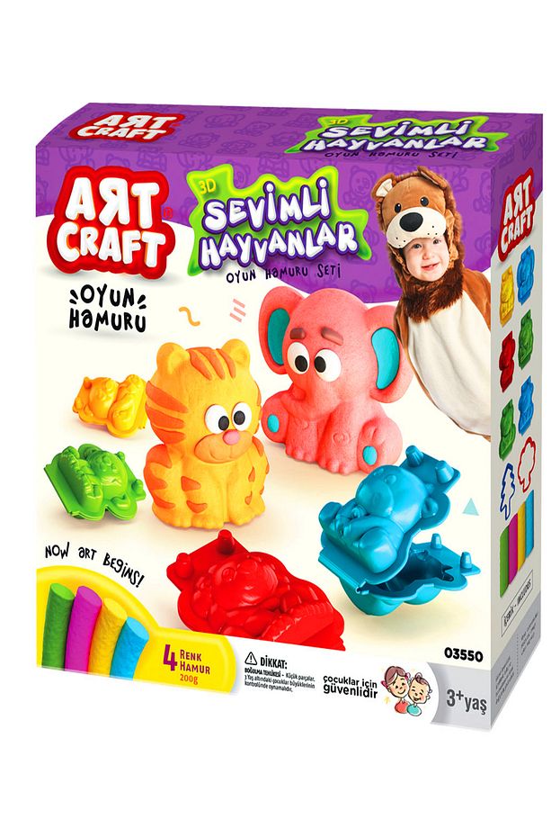 3d Hayvanlar Hamur Ve Hamur Kalıbı Seti 200 Gr - 5