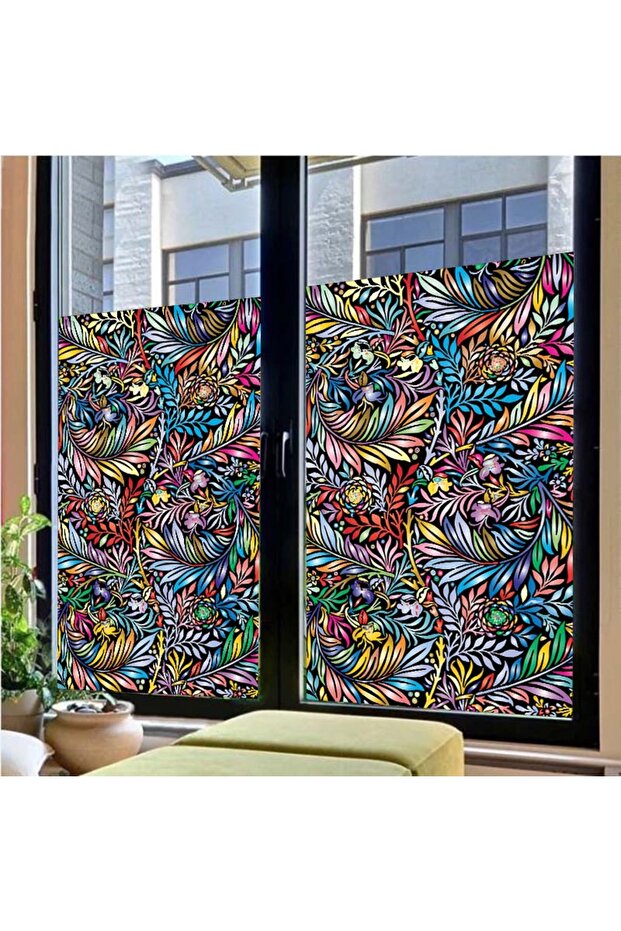 Glass Stained Glass Foil, Self Adhesive, Patterned Frosted Glass Foil 61X100 cm