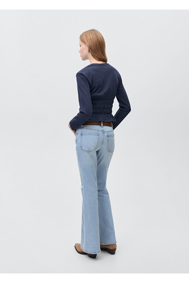 Beli büzgülü tişört - 4