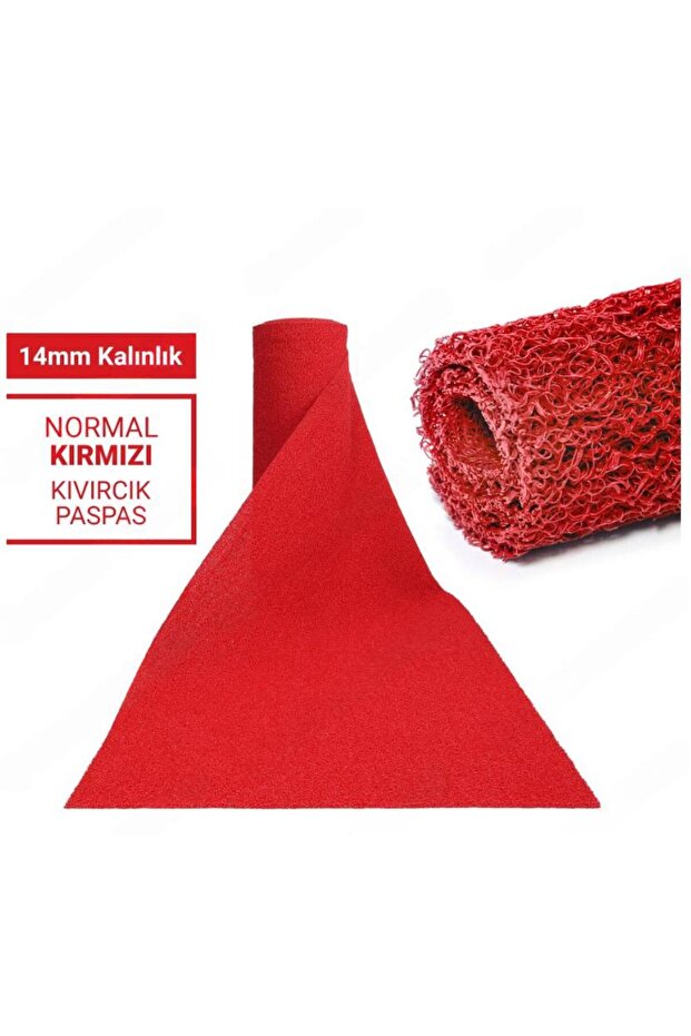 100X350Cm Red Curly Mat-Anti-Slip Mat Lydia 14mm