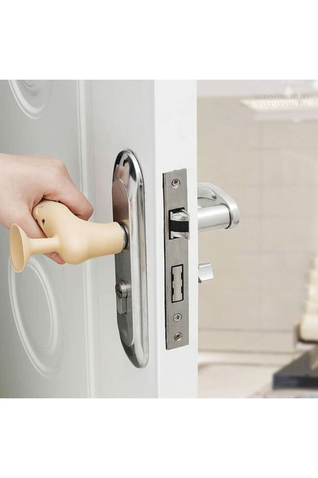 4 adet Silikon Plastik Kapı Kolu Stoperi Tamponu Koruyucu Siyah Stopu Durdurucu Tutucu Tutacağı - 4