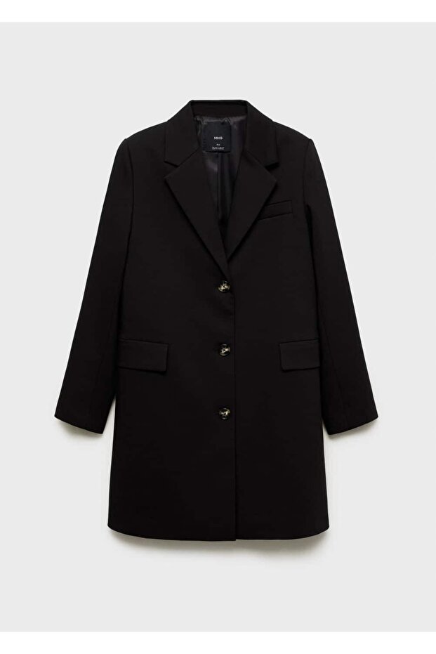 Düğmeli midi pamuklu palto - 3