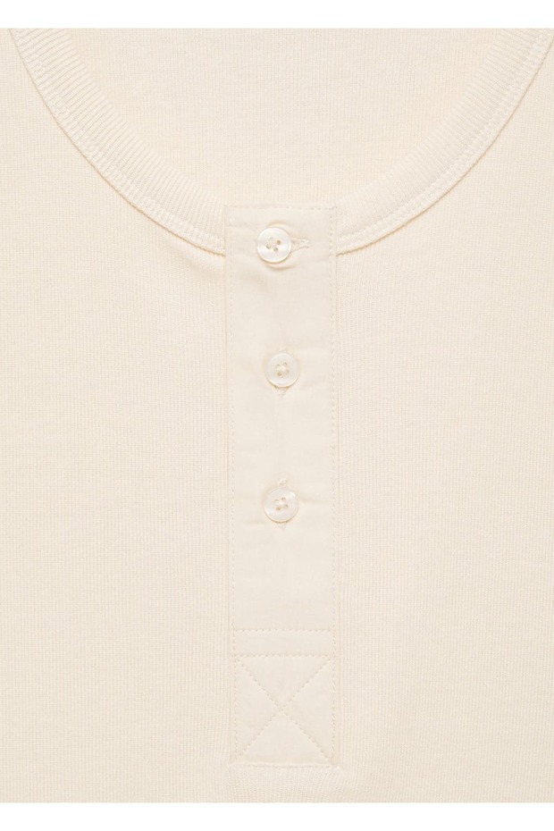 %100 pamuklu askılı düğmeli tişört - 5