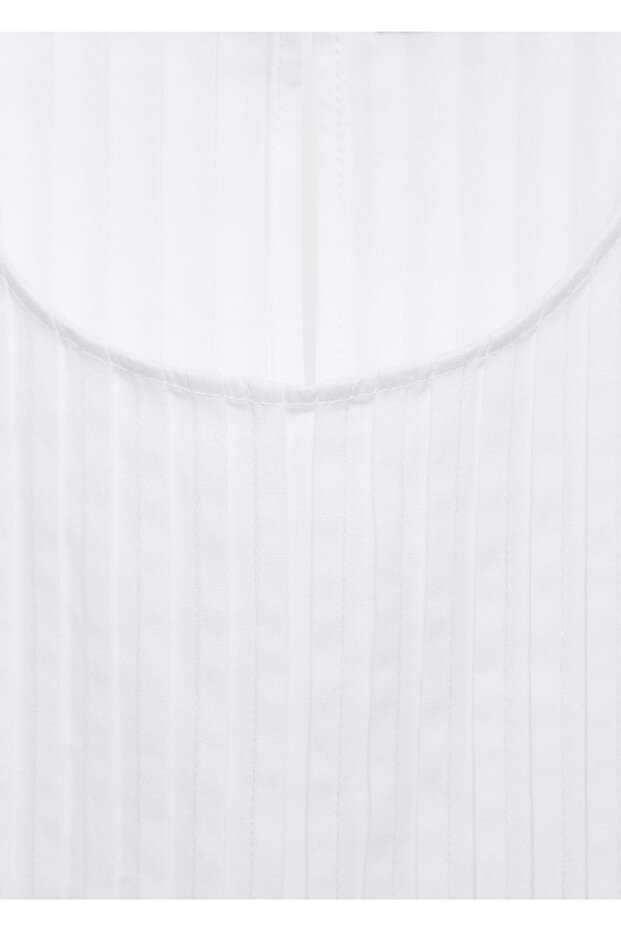 Pamuklu Pileli Bluz - 5