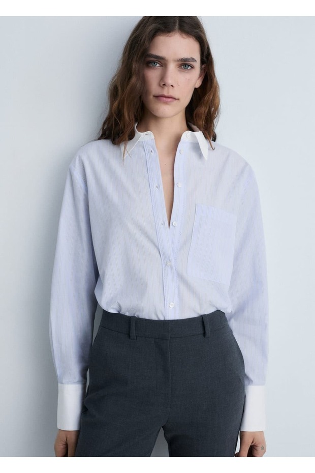 Cotton blend combination shirt
