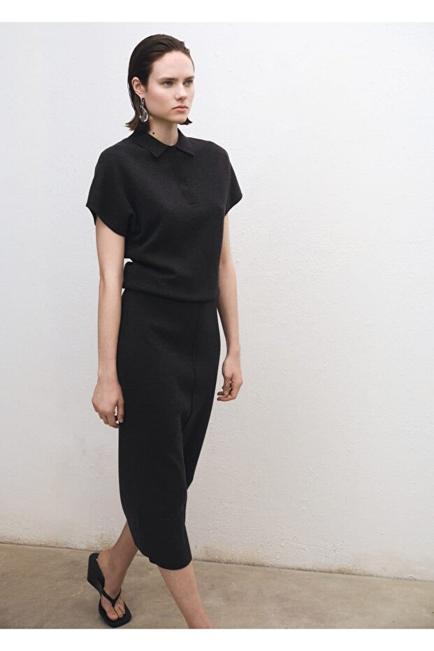 Wool Blend Polo Neck Sweater - 5