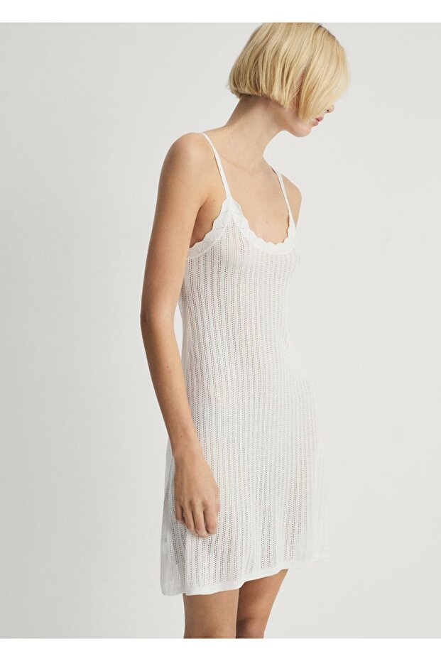 Ajur örgü detaylı gecelik - 1