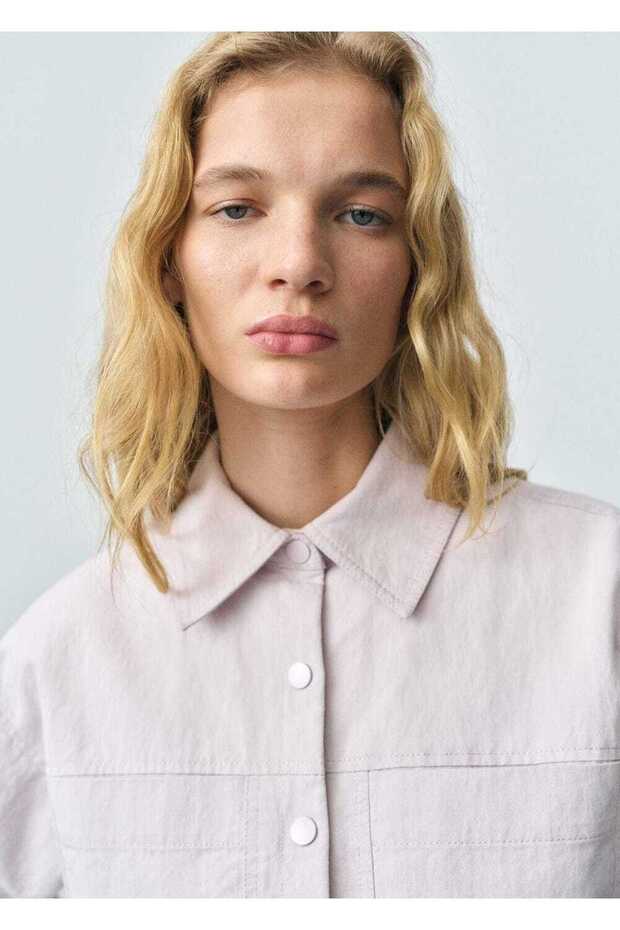 Volanlı denim mont - 7