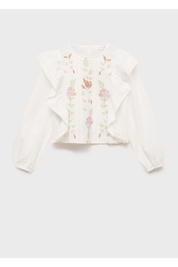 Çiçek işlemeli bluz - 2