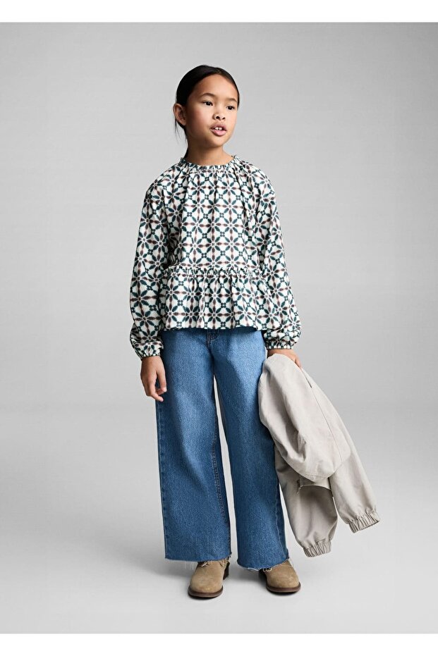 Blouse with Geometric Pattern - 2