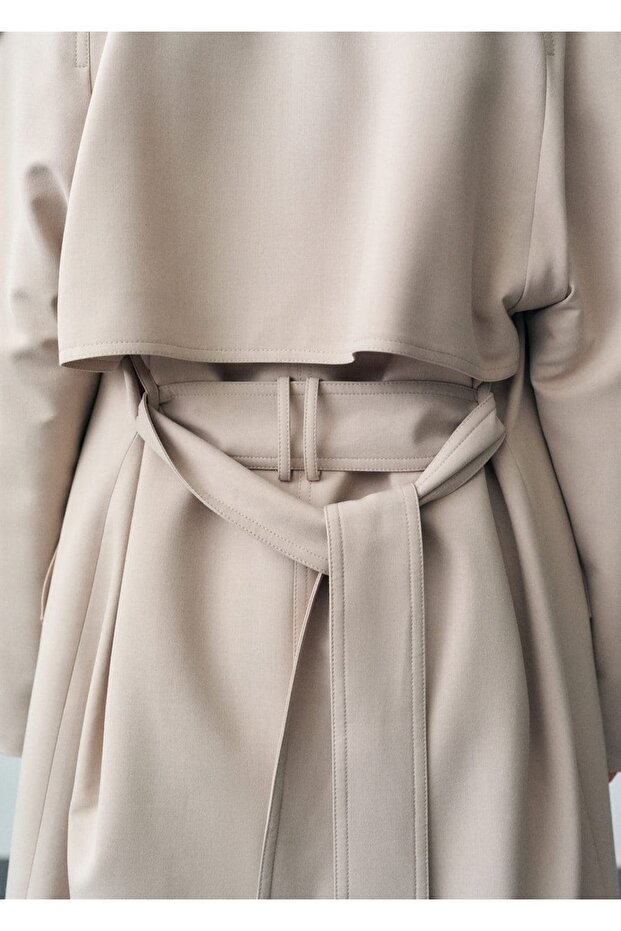 Kemerli oversize trençkot - 7
