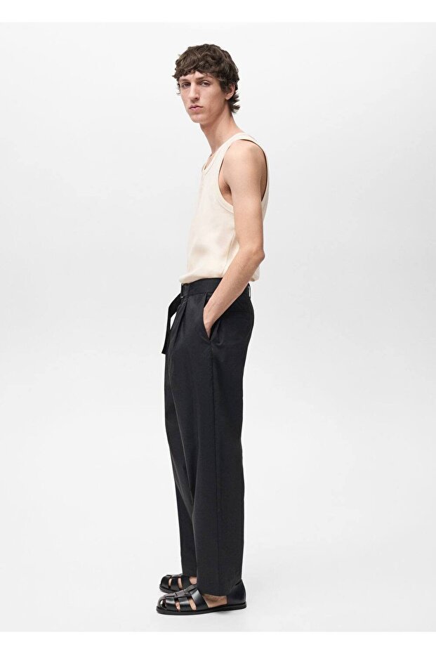 %100 pamuklu askılı düğmeli tişört - 8