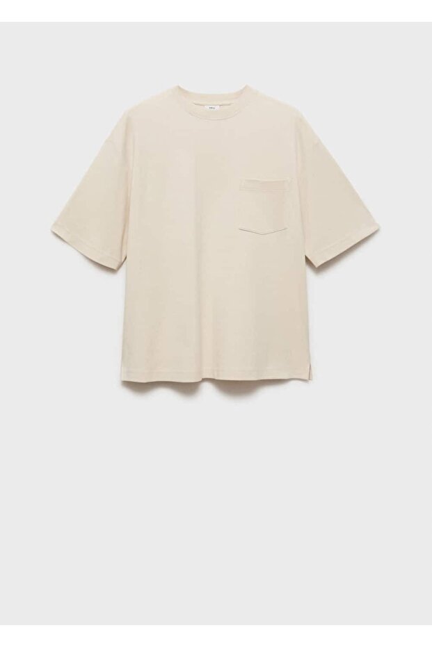 Oversize pamuklu cepli tişört - 3