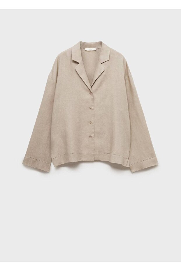 Keten karışımlı gömlek - 3