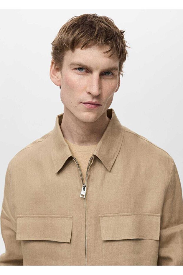 %100 keten cepli ceket - 5