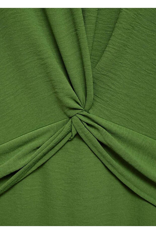 Düğümlü midi elbise - 5