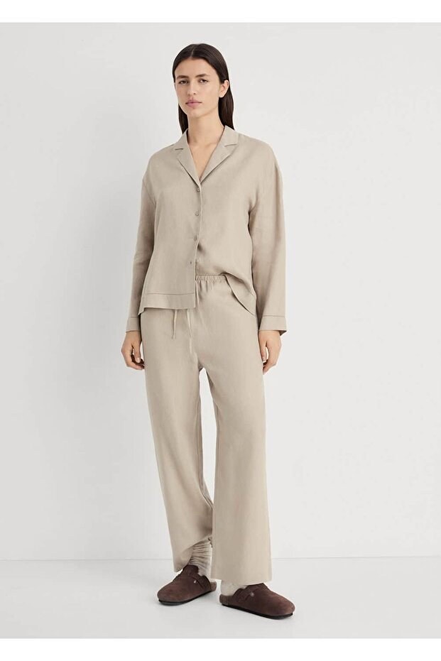 Keten karışımlı gömlek - 2