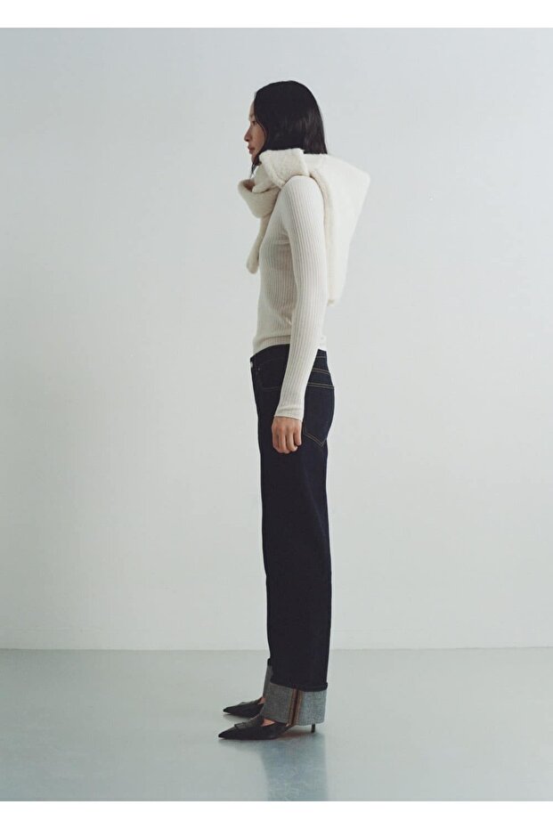 Paçaları Kıvrık Rinse Wash Jean - 6