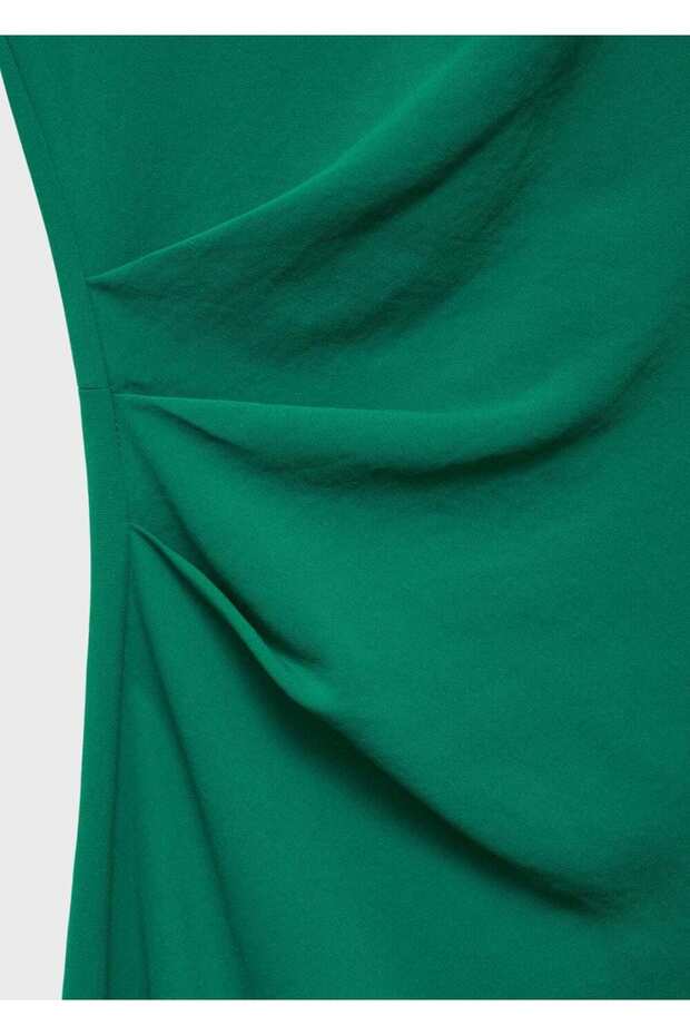 Beli drape evaze elbise - 8